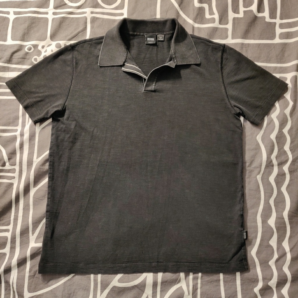 Hugo Boss Collar Shirt Men L Black